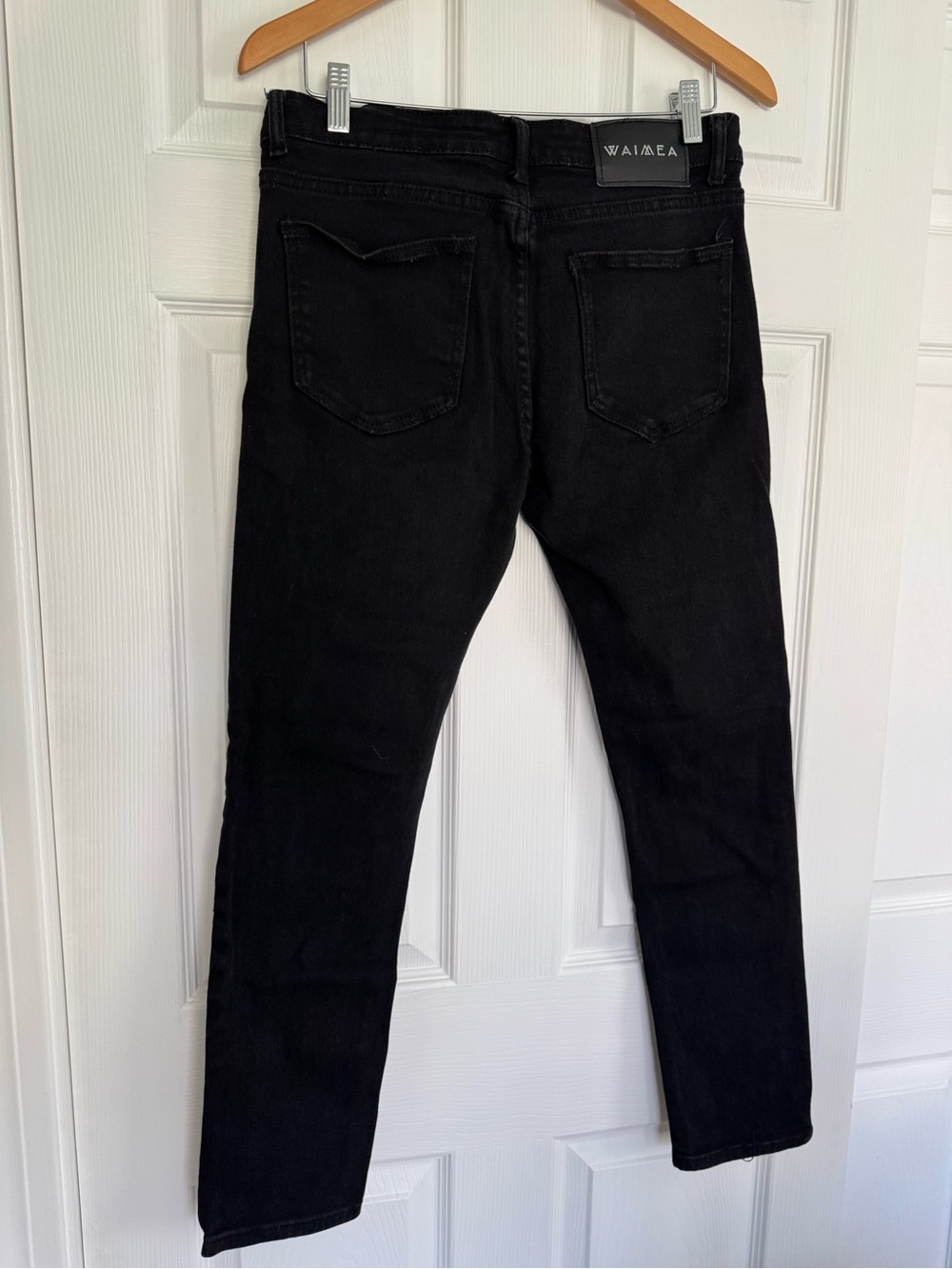 Waimea Distressed Black Men's Skinny Jeans - Picture 6 of 12